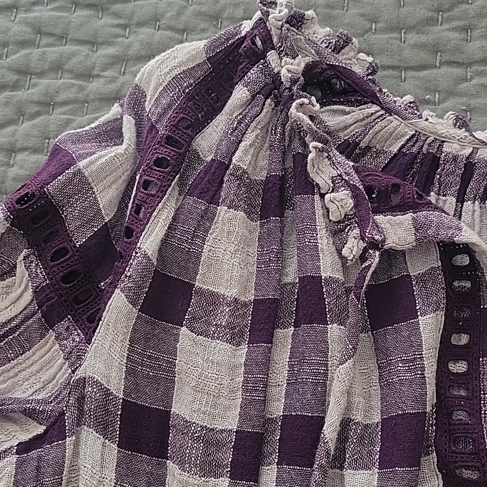 Free People Honey Grove Plaid Blouse  - Size XS